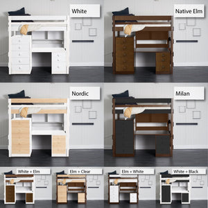 finishing options for loft bed with study and storage