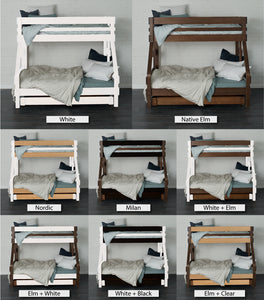single over double bunk bed with trundle bed finishing options